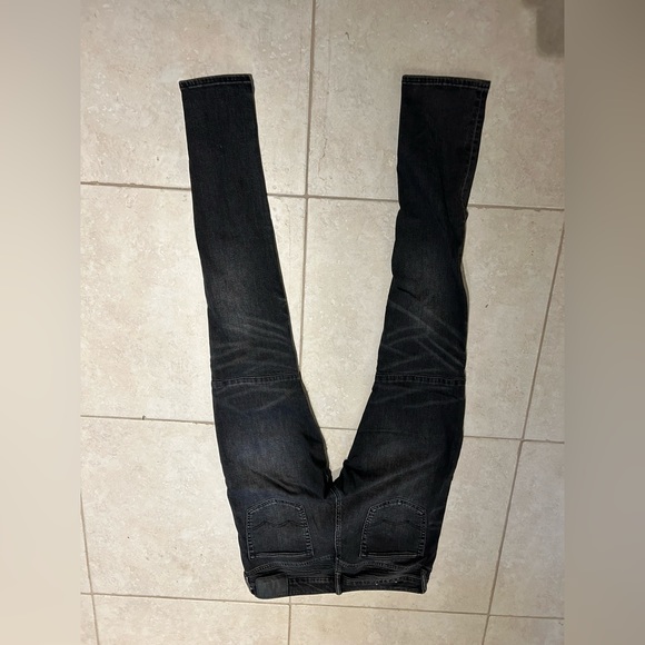 Men’s American eagle black motto stacked ripped skinny jeans size 34x32 - Picture 8 of 11